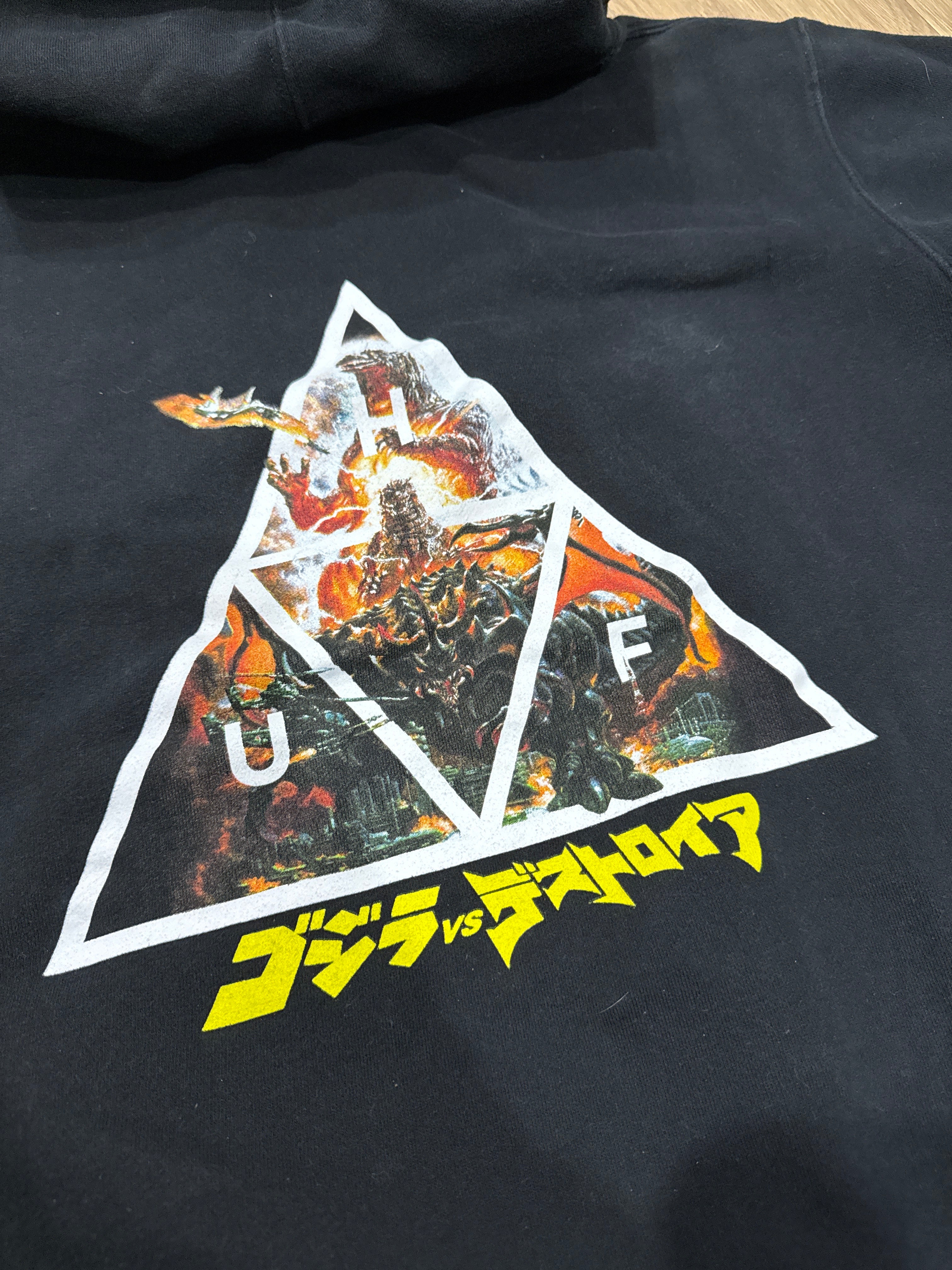 Huf Worldwide Brand Godzilla Mia Triple Triangle Pullover Hoodie Size Small