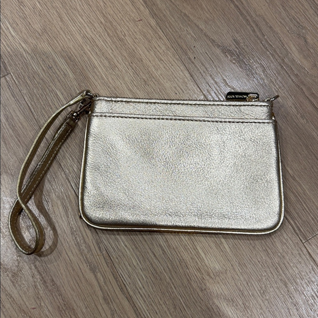 Michael Kors Gold Sequin Zip Top Wristlet