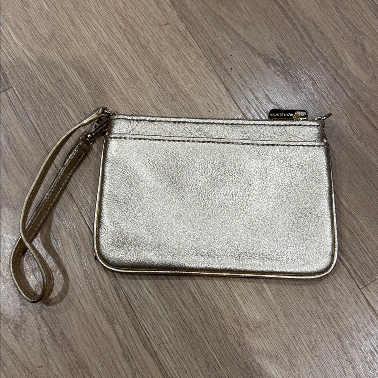 Michael Kors Gold Sequin Zip Top Wristlet