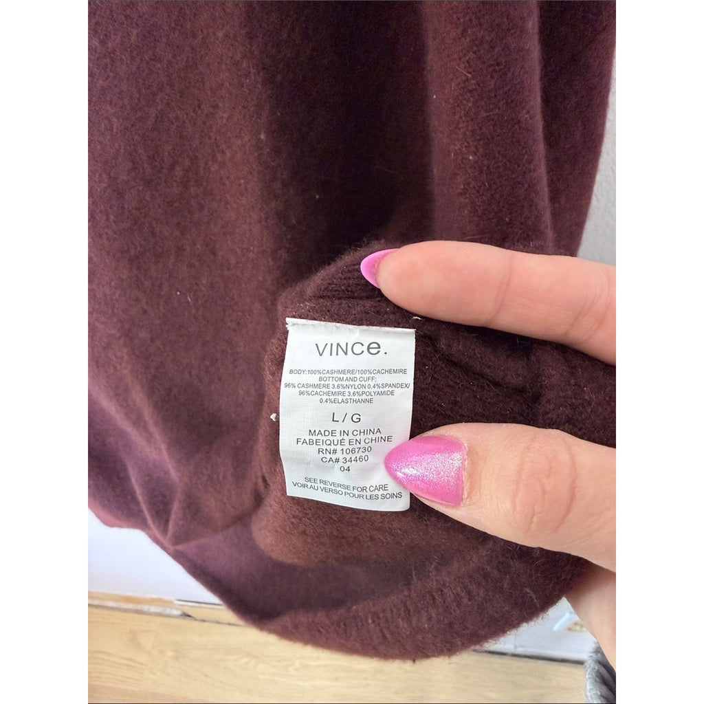 Vince Women's Cowl Neck Sweater in Deep Wine Size Large