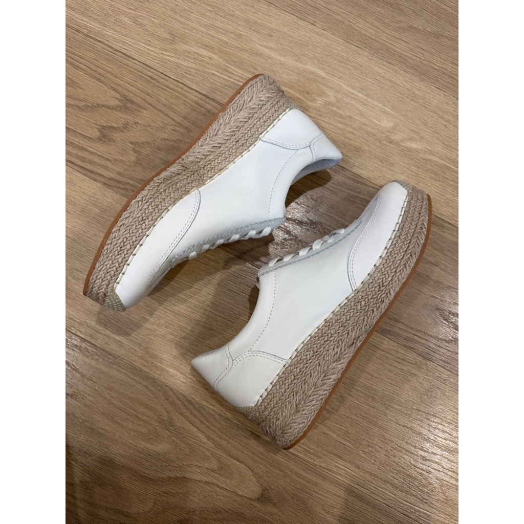 Dolce Vita Jaja White Leather Platform Espadrille Sneakers Casual Slip-Ons 9.5