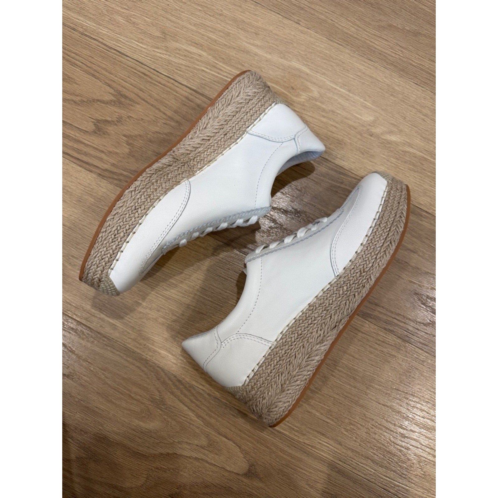 Dolce Vita Jaja White Leather Platform Espadrille Sneakers Casual Slip-Ons 9.5
