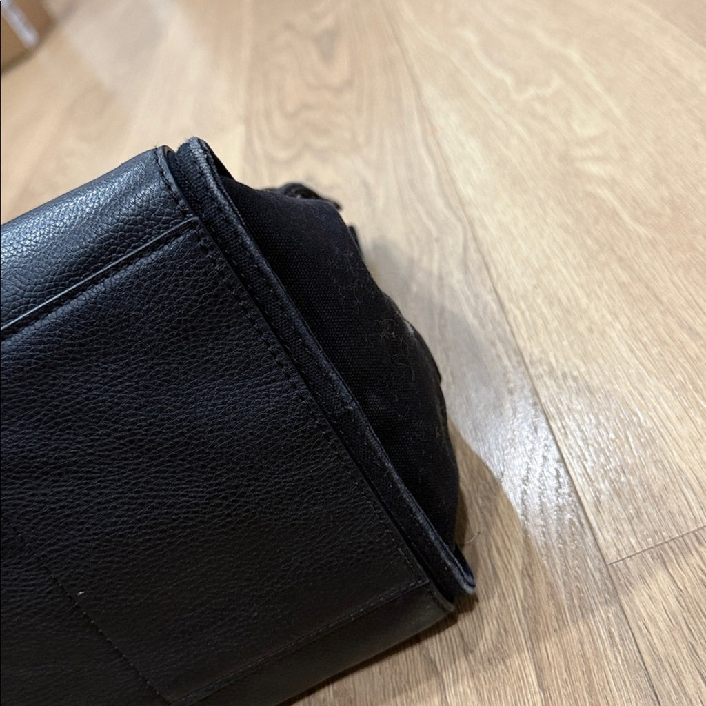 Tory Burch Ella Tote Bag in Black Pebbled Leather