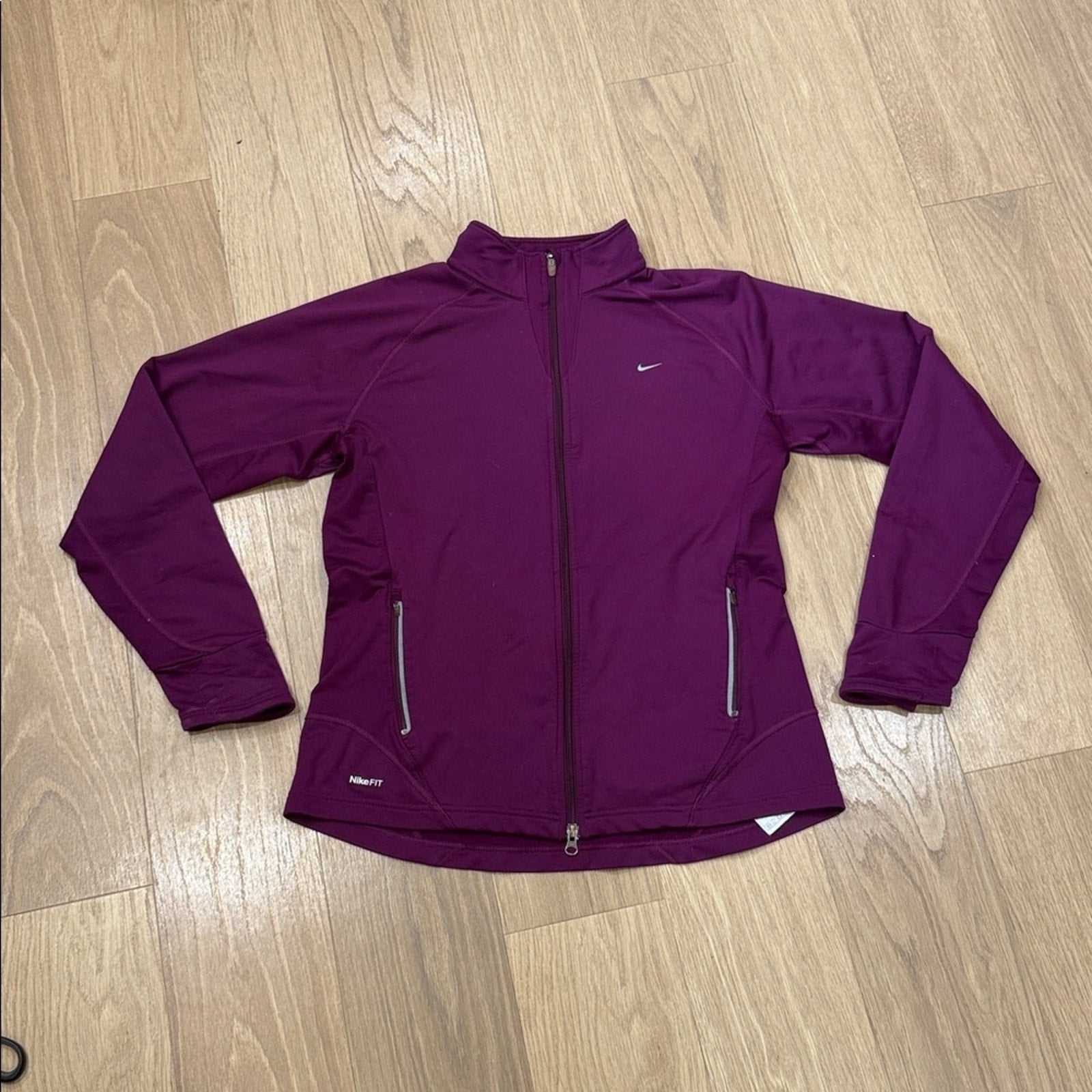 Nike Dri-Fit Full Zip Athletic Jacket in Purple Size XL (16-18)