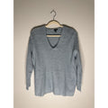 Eileen Fisher Light Blue V-Neck Fuzzy Knit Sweater Size Medium