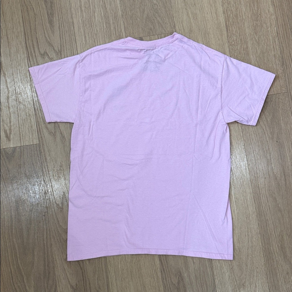 Riot Society Pink Crew Neck Bear Graphic T Shirt Size Medium