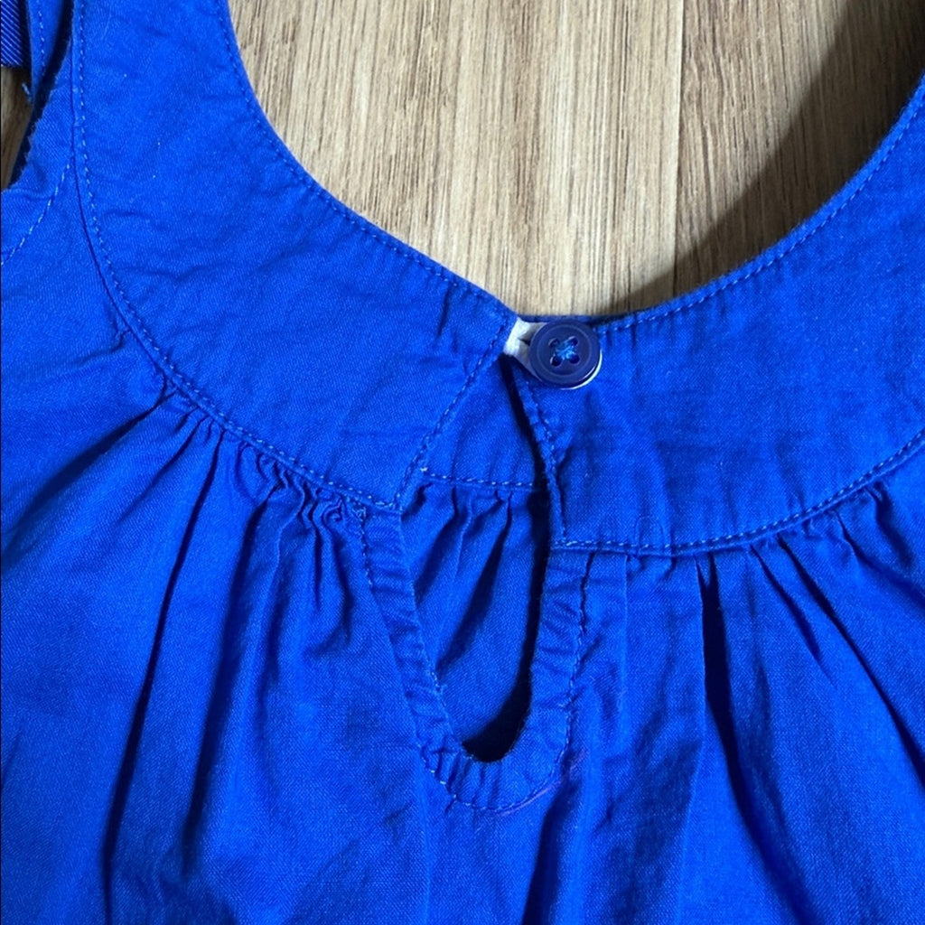 Janie and Jack Royal Blue Dress with Patterned Bow Straps Size 3
