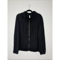 Gap Body Fit Black Zip-Up Sweatshirt with Ruched Collar Size Large