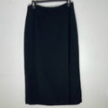 BURBERRY Vintage Black Faux Wrap Midi / Maxi Skirt Size 8