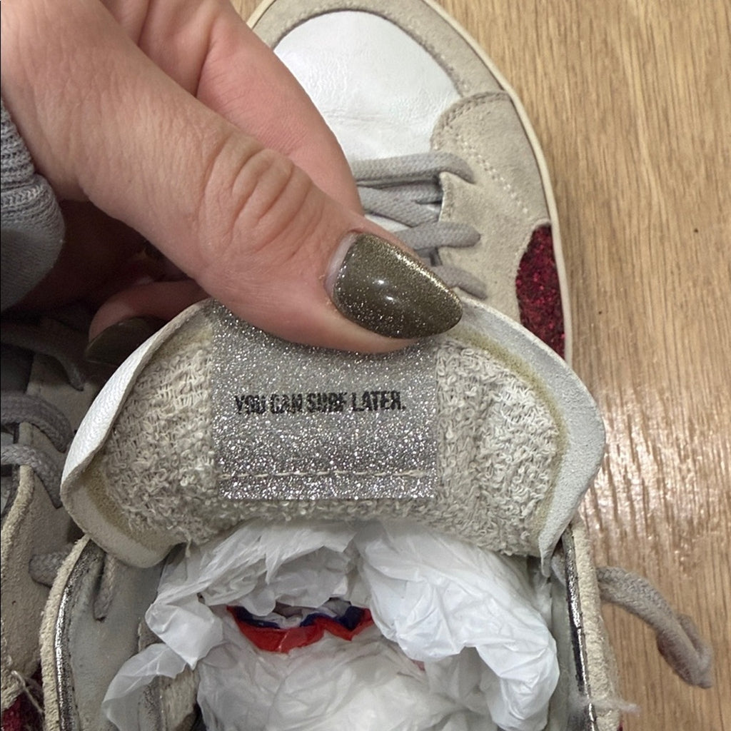 P448 Skate Glitter High Top Sneaker in the Glitter Melange Colorway Size 10