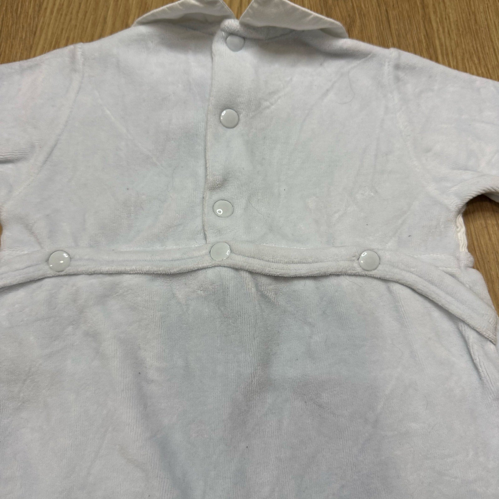 Tartine et Chocolat Baby Blue Velvet Smocked Long Sleeve Footie Collared One Piece Size 3 Months