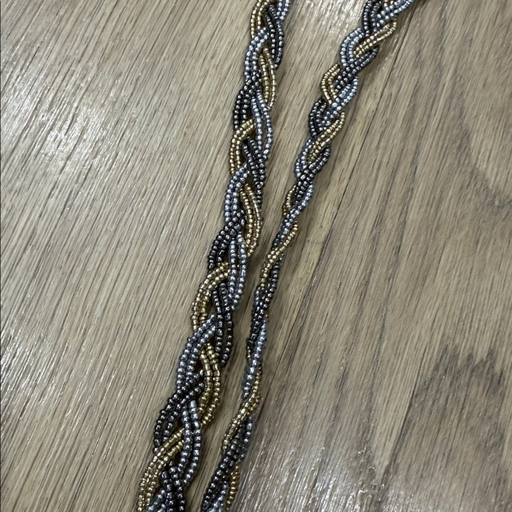 Beaded Braided Lanyard with Keyring