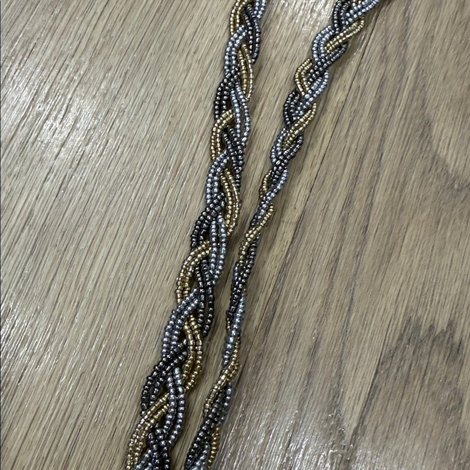 Beaded Braided Lanyard with Keyring