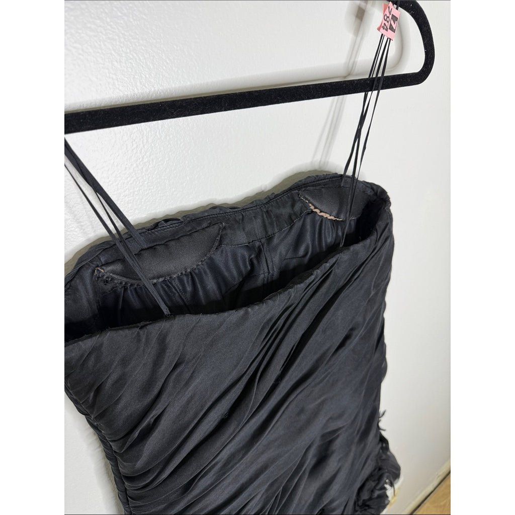 Nina Raynor Black Strapless Ruffled Cocktail Dress Size 10