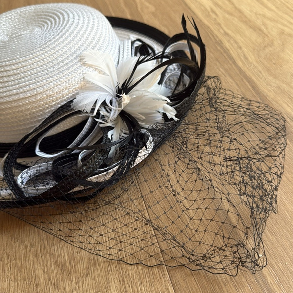 Swan Hat New York Elegant Black and White Women's Hat