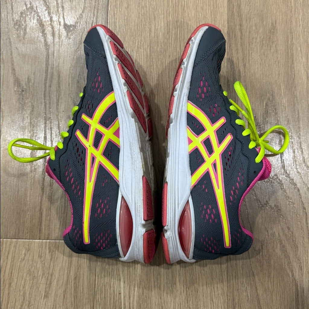 ASICS Gel-Storm 2 Women's Gray and Neon Yellow Athletic Running Shoes Size 8