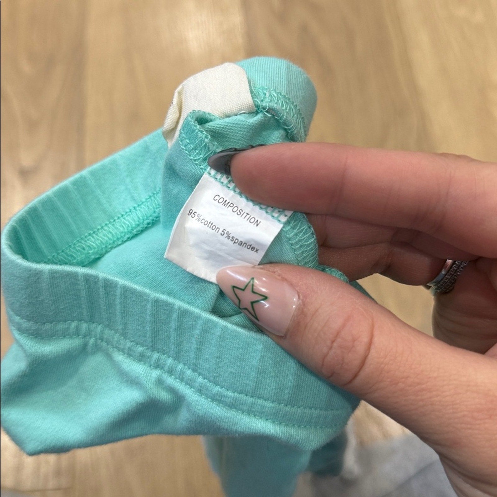 M.L. Kids Aqua Leggings with White Lace Trim Size 3T