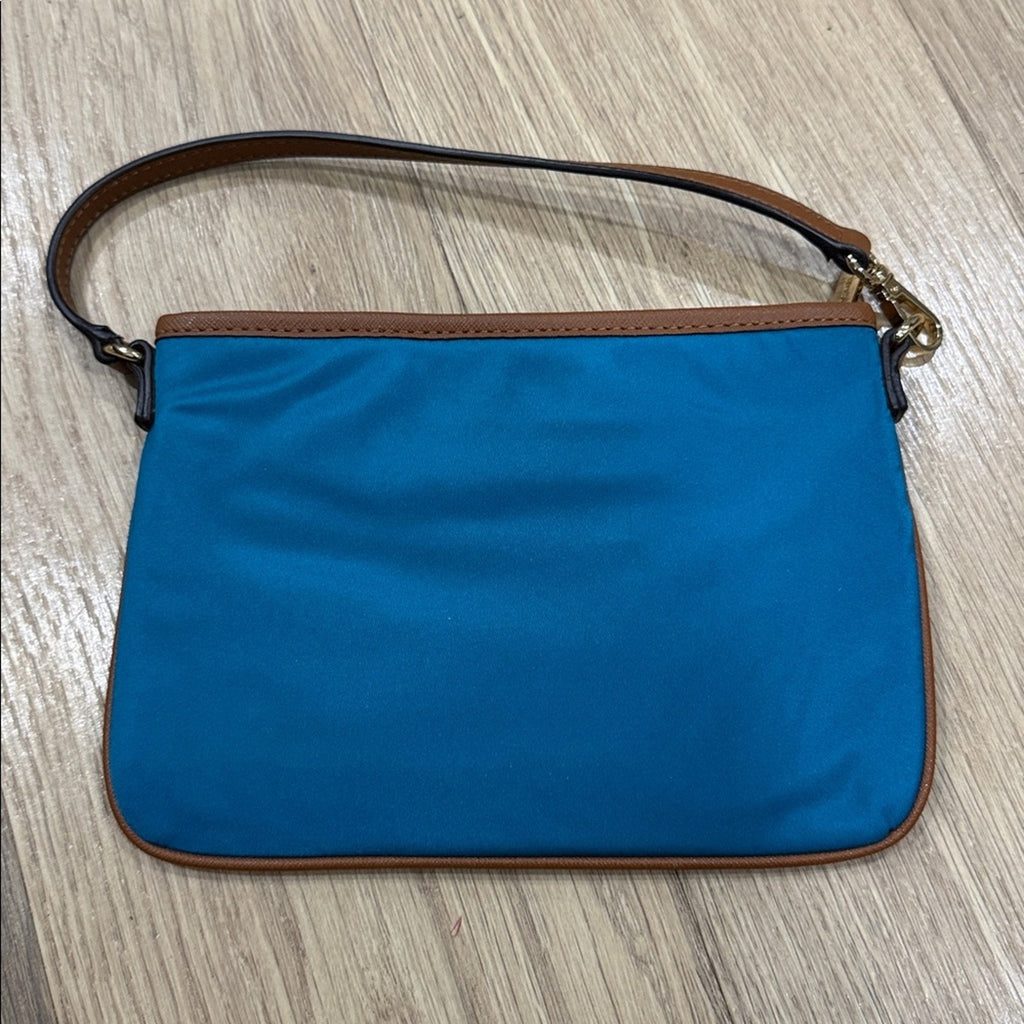 Michael Kors Kempton Small Nylon & Leather Mini Bag - Teal/Tan