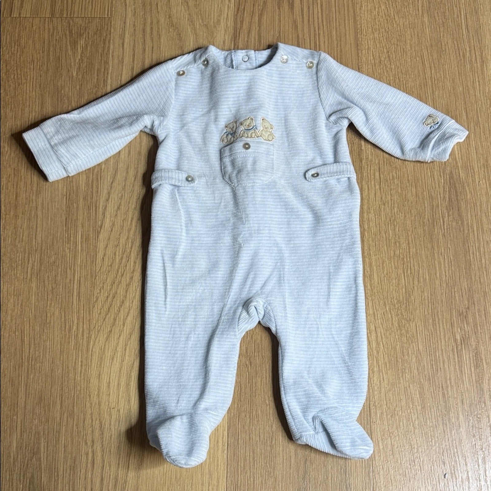 Piccino Piccina Adorable Blue Striped Kids One Piece Size 3 Months