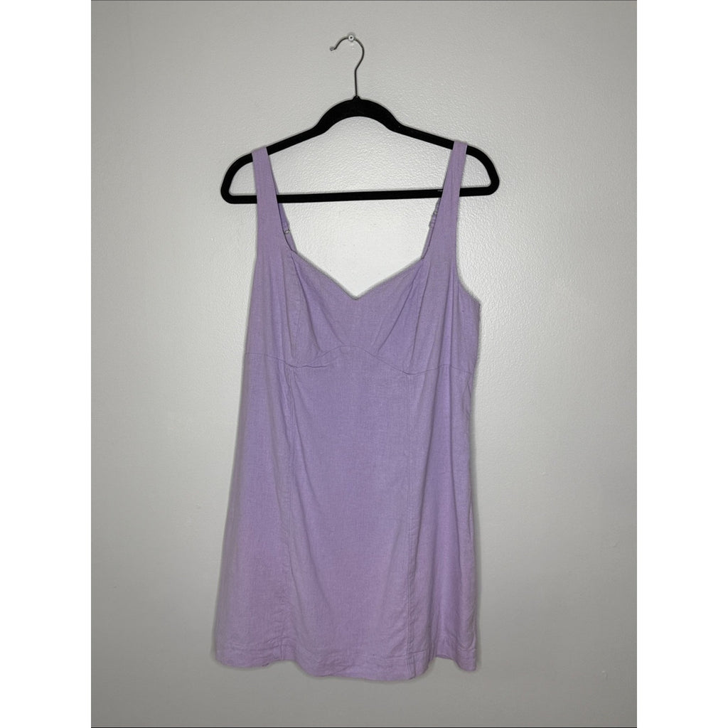 Abercrombie & Fitch Lavender Sweetheart Neckline Linen Dress Size XL