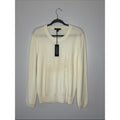 Saks Fifth Avenue Ivory Crewneck Cashmere Sweater Large New!