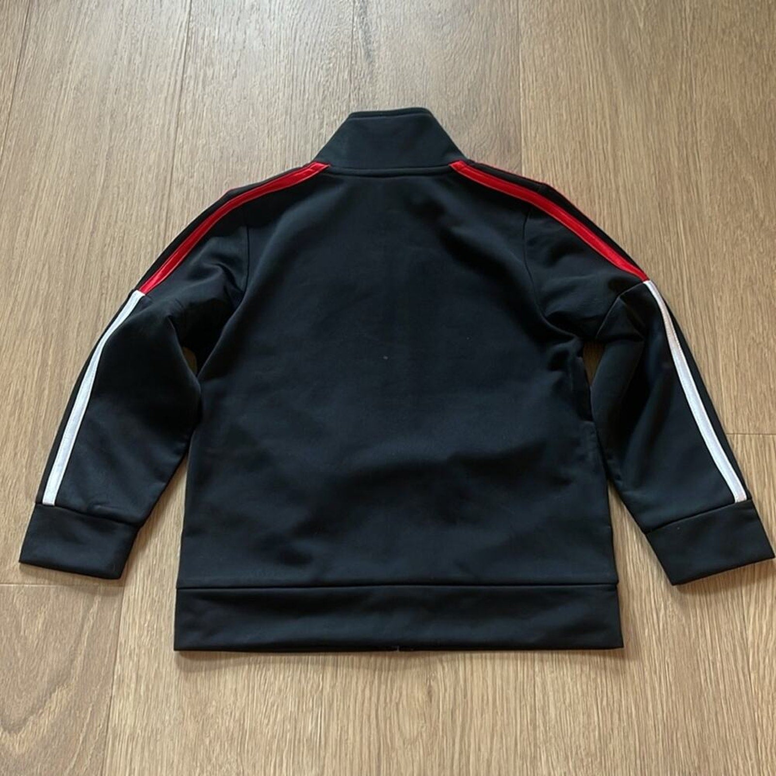 ADIDAS Black Red White Zip Front Polyester Jacket Size 3T NWT