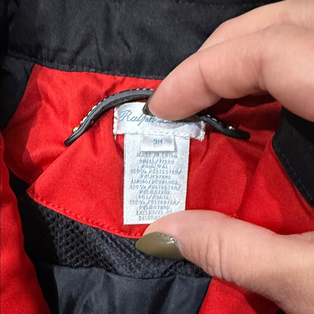 Ralph Lauren Red Mercer Club Polo Team Bomber Style Jacket Size 9 Months