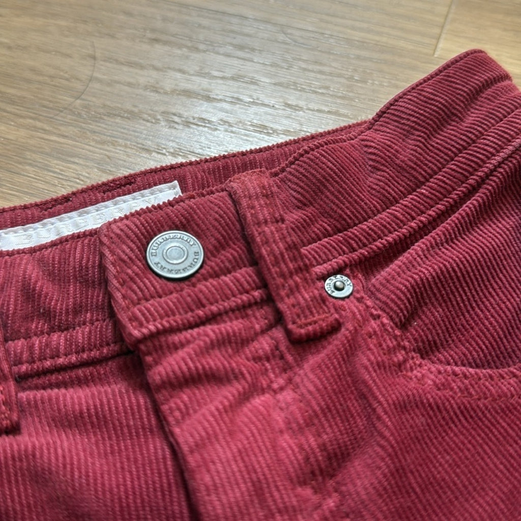 Burberry Children's Burgundy Corduroy Trousers - Size 4Y, Regular Fit