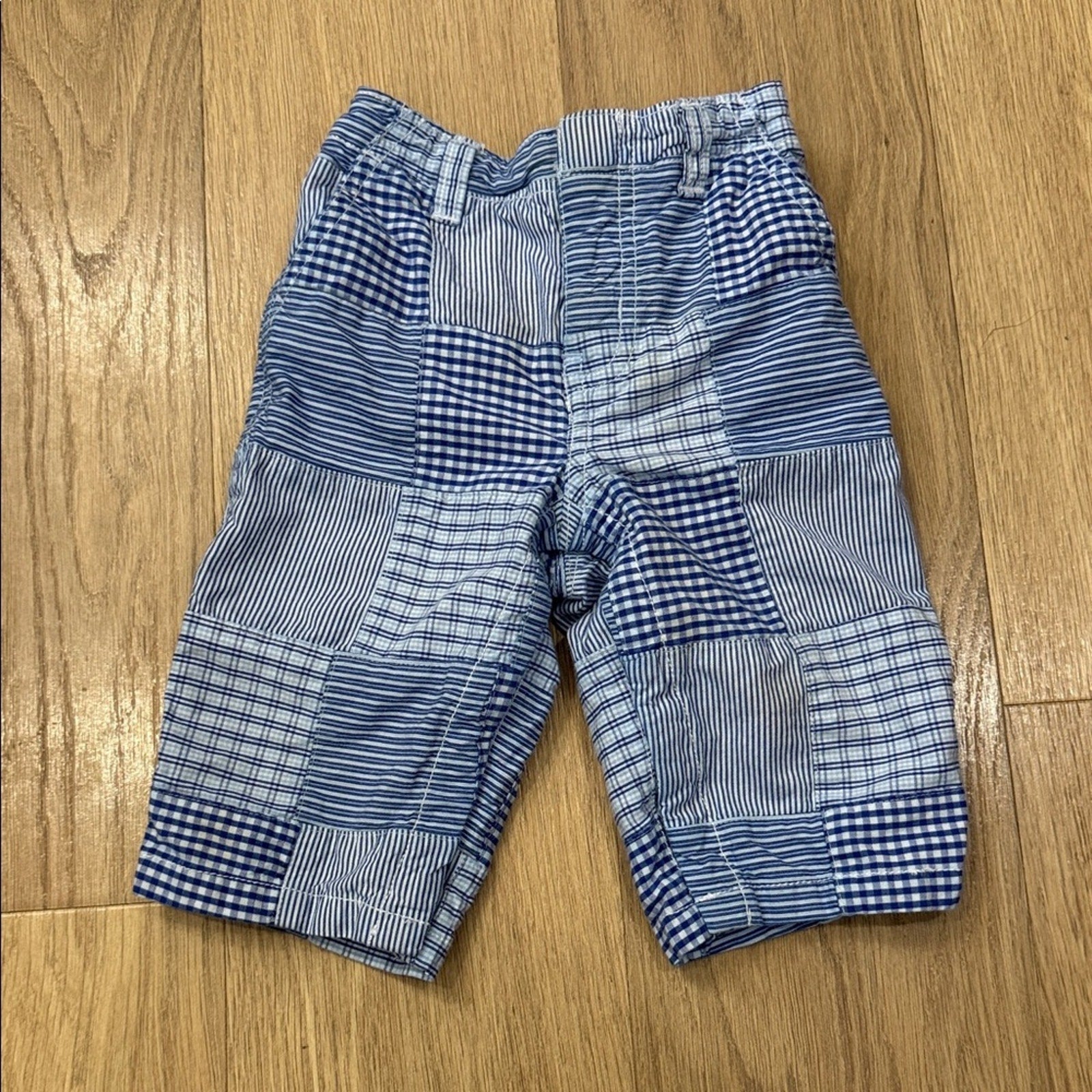 GAP Kids Blue Patchwork Pants Size 6-12 Months