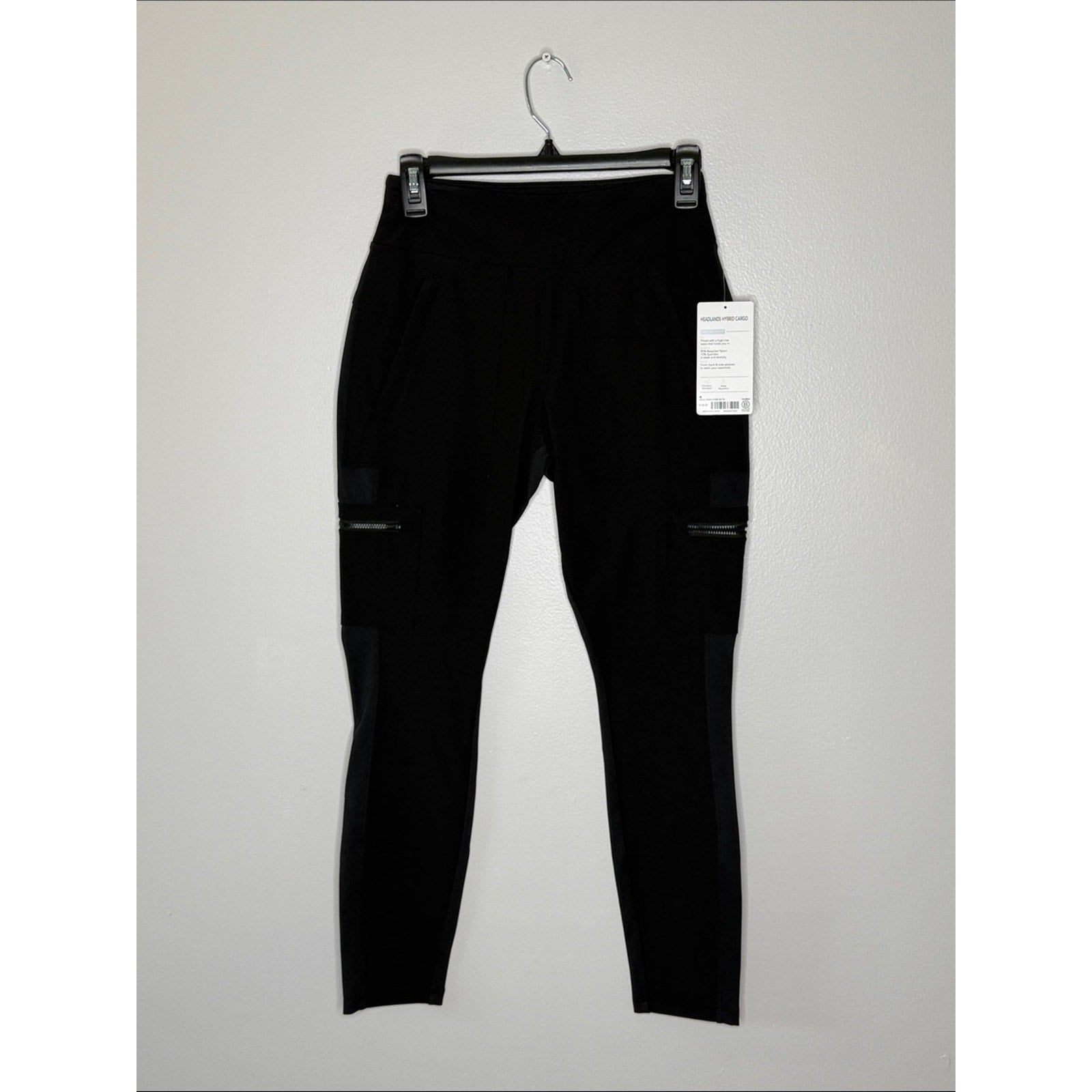 Athleta Headlands Hybrid Cargo Black Leggings Pants Size 4 NEW!