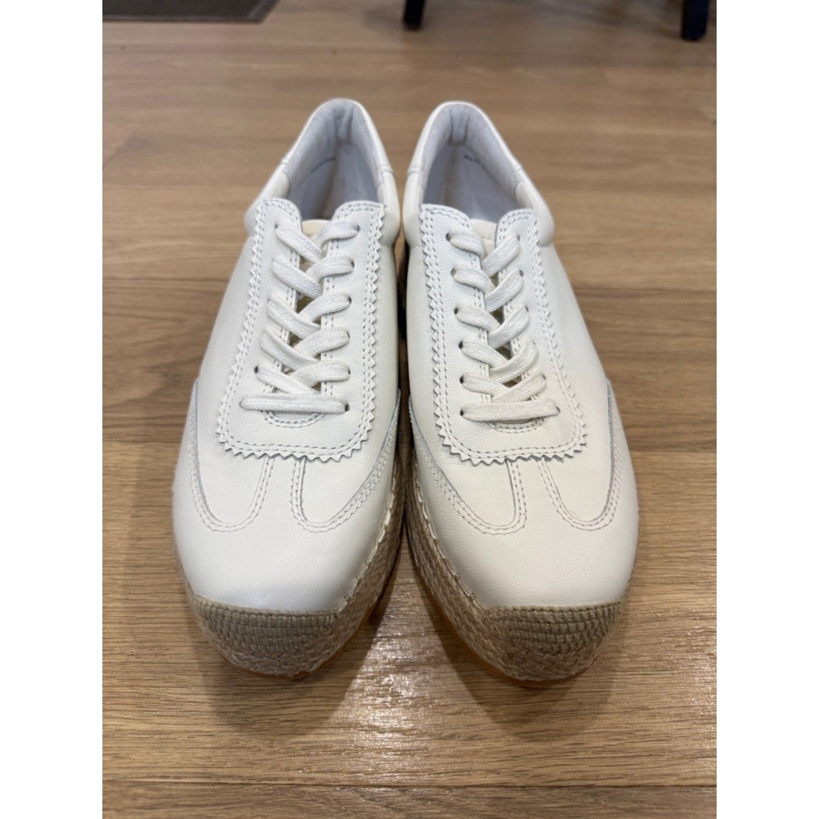 Dolce Vita Jaja White Leather Platform Espadrille Sneakers Casual Slip-Ons 9.5