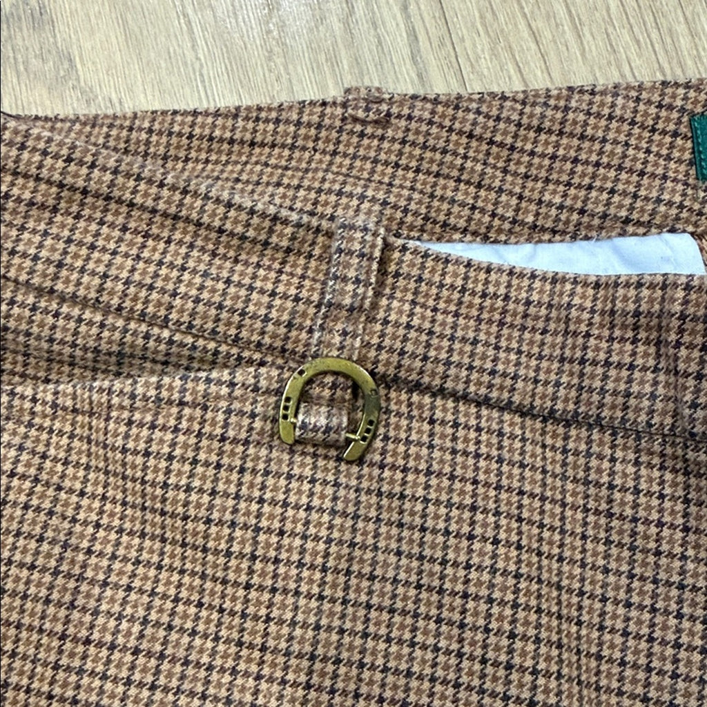 Ralph Lauren Tan Plaid Chino Pants Size 14 Petite