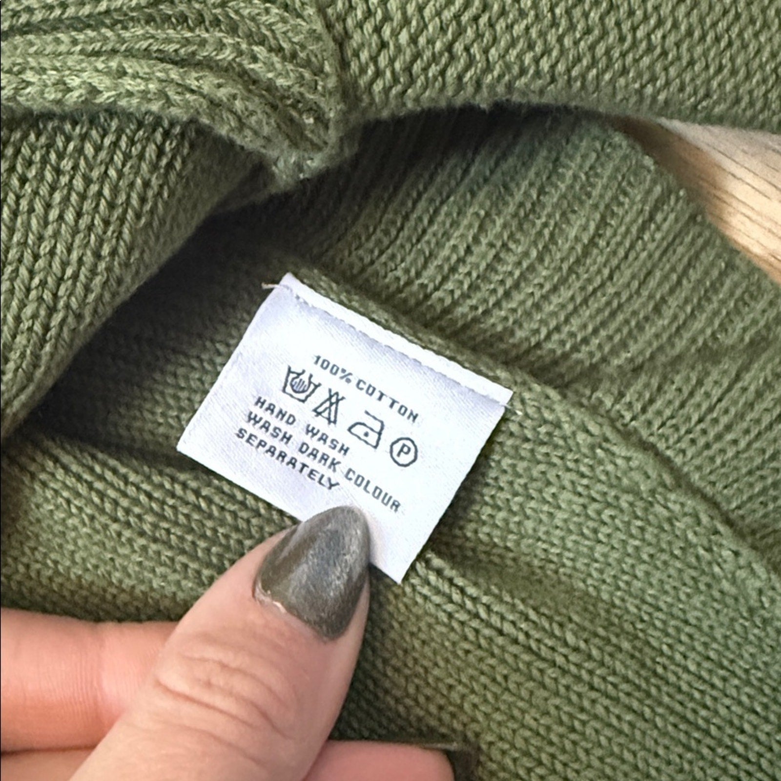 NWT April Marin Green Poncho Style Sweater with Ruffled Hem OS