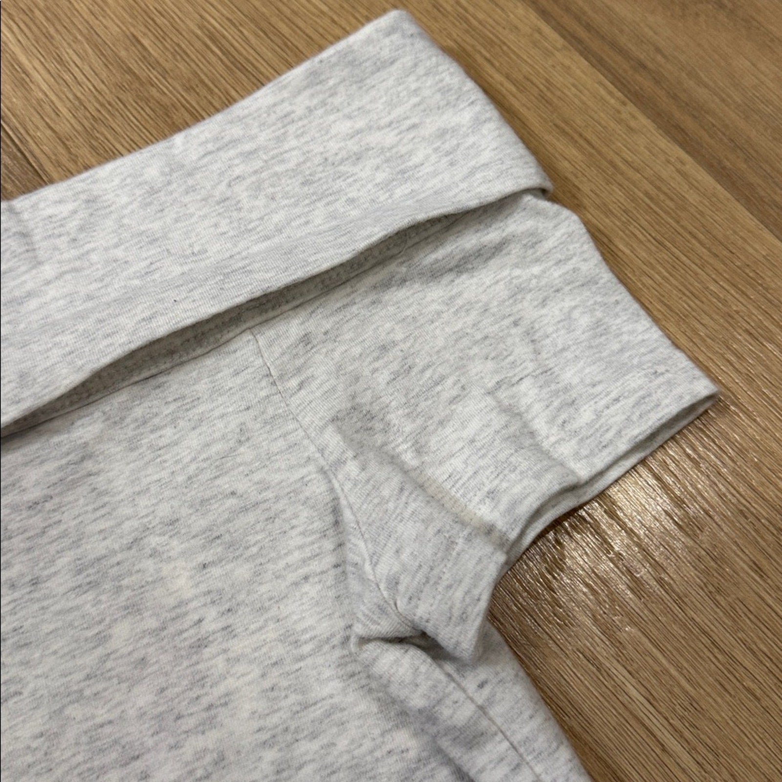 American Eagle Outfitters Heather Gray Off Shoulder Short Sleeve Top Medium