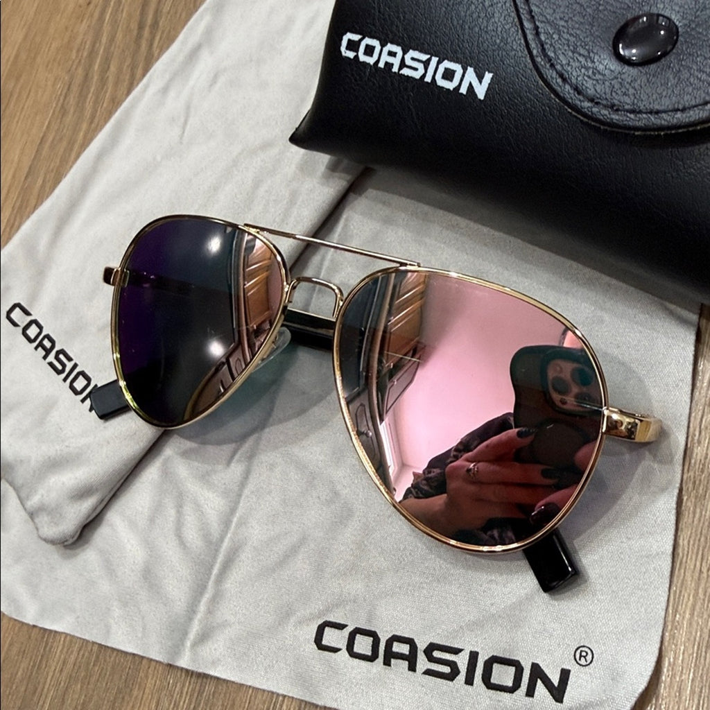 Corsion Pink Holographic Aviator Sunglasses NEW!