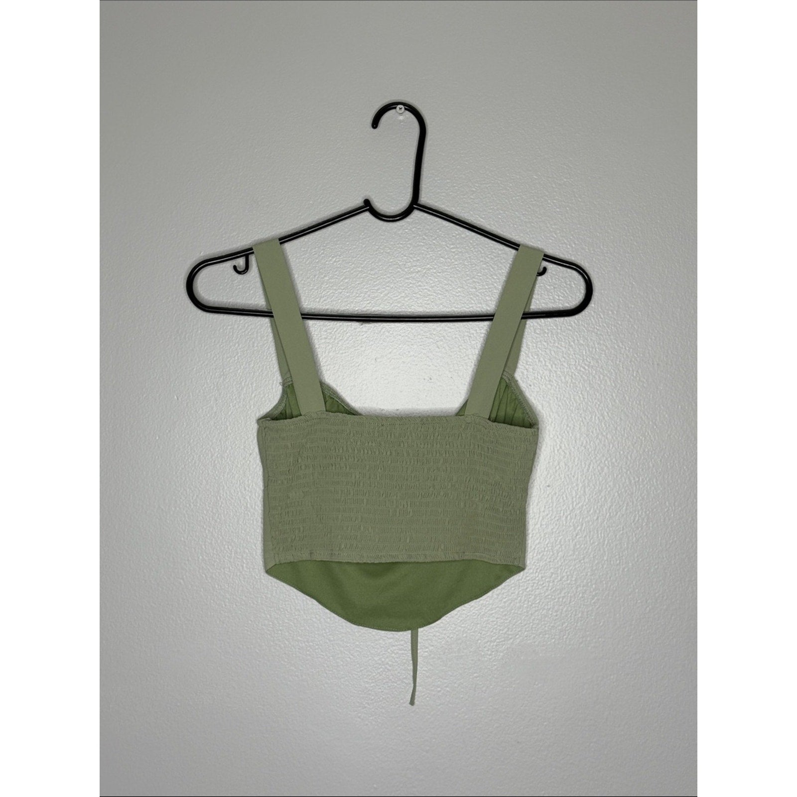 Kendall & Kylie Sage Green Tie-Front Crop Top Size XS
