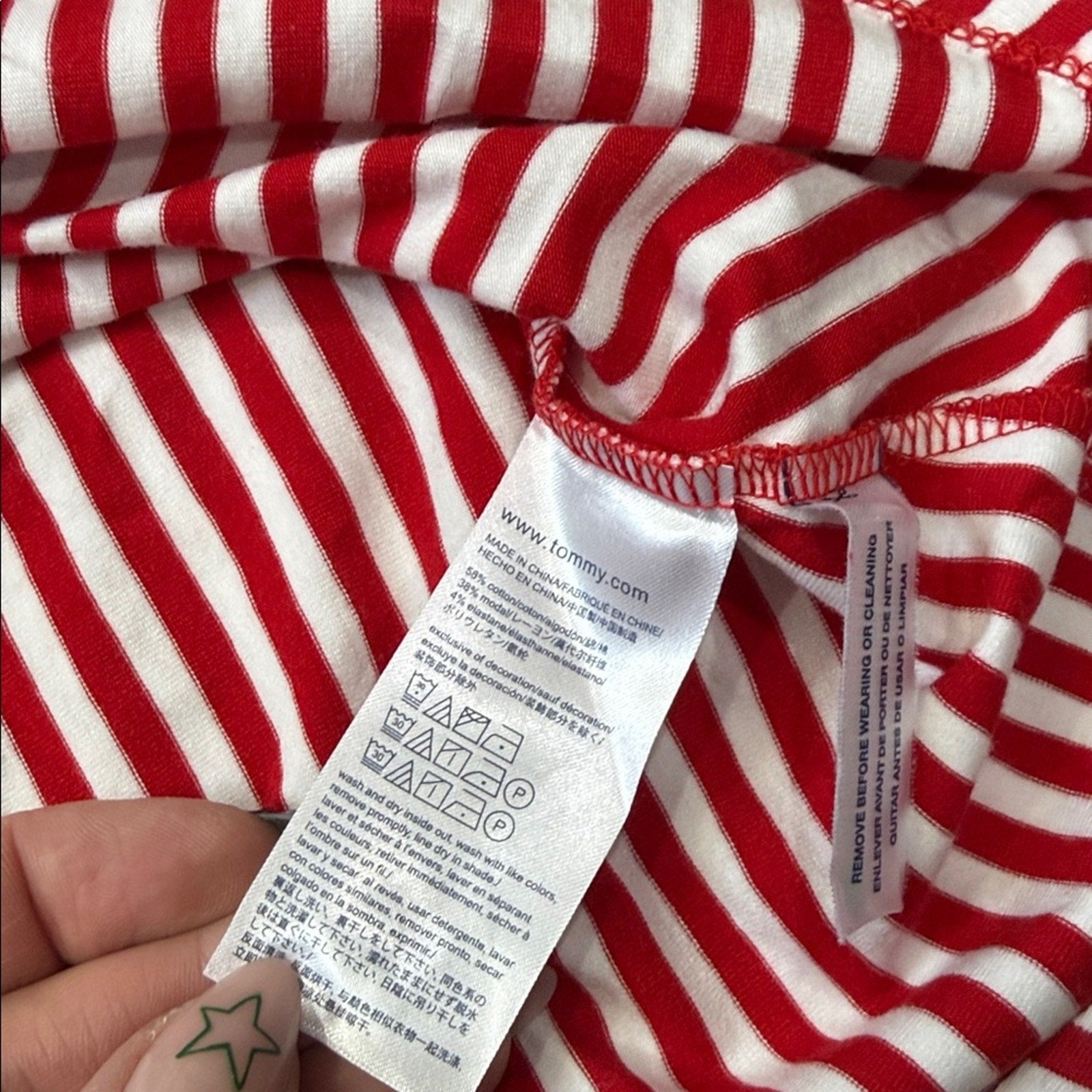 Tommy Hilfiger Red and White V Neck Ruffle Sleeve A Line Belted Dress Size MD