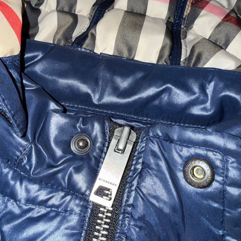 Burberry Kids Navy Blue Quilted Down Vest Size 10 Years