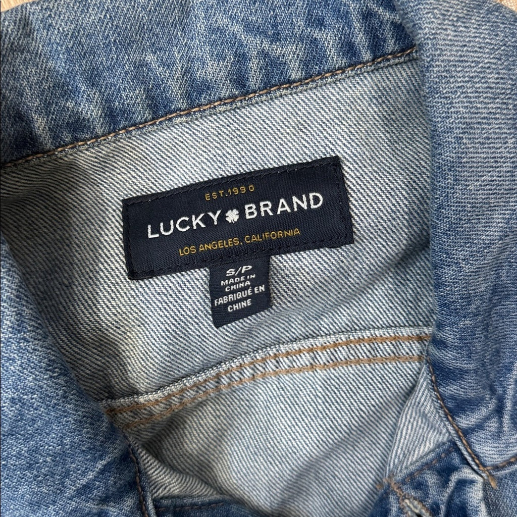 Lucky Brand The Tomboy Trucker Classic Blue Denim Jacket Size Small