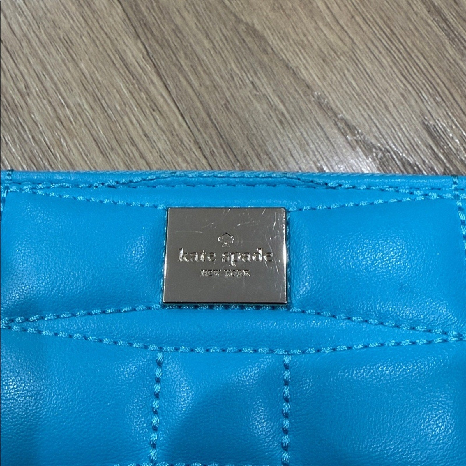 Kate Spade Signature Spade Leather Lacey Zip-Around Quilted Wallet