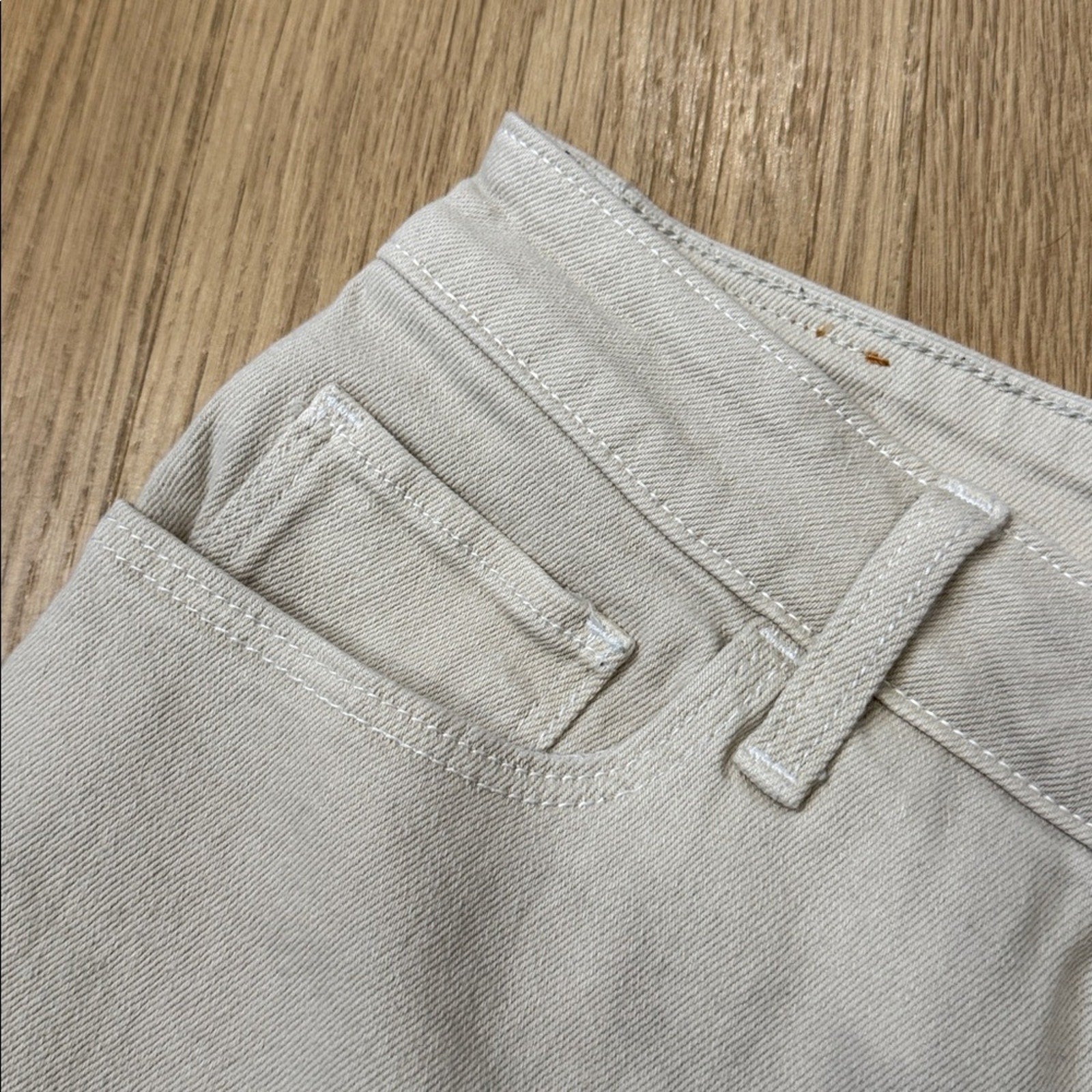 Hollister Cream Denim Style Straight Leg Pants Size 12R