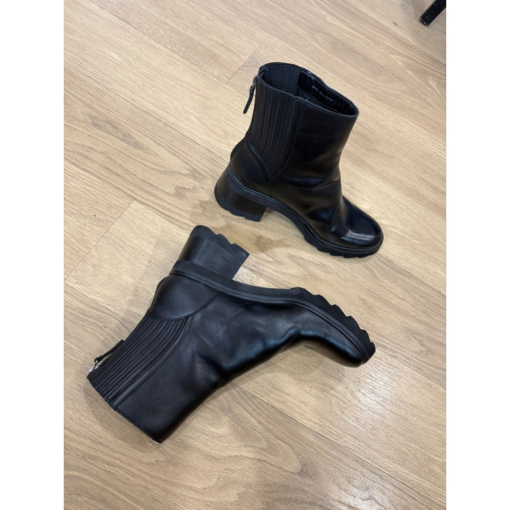Dolce Vita Martey H2O Black Leather Chunky Heel Chelsea Boots Size 9.5