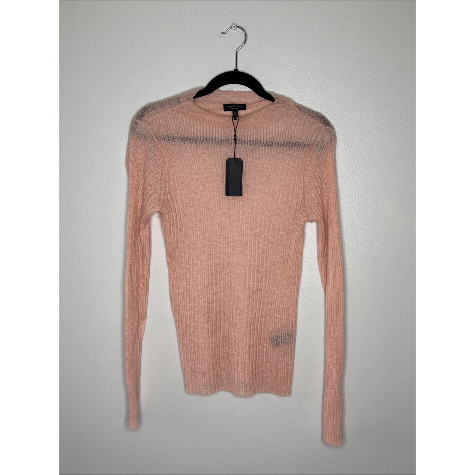 Rag & Bone Lightweight Peach Ribbed Sweater Size Small