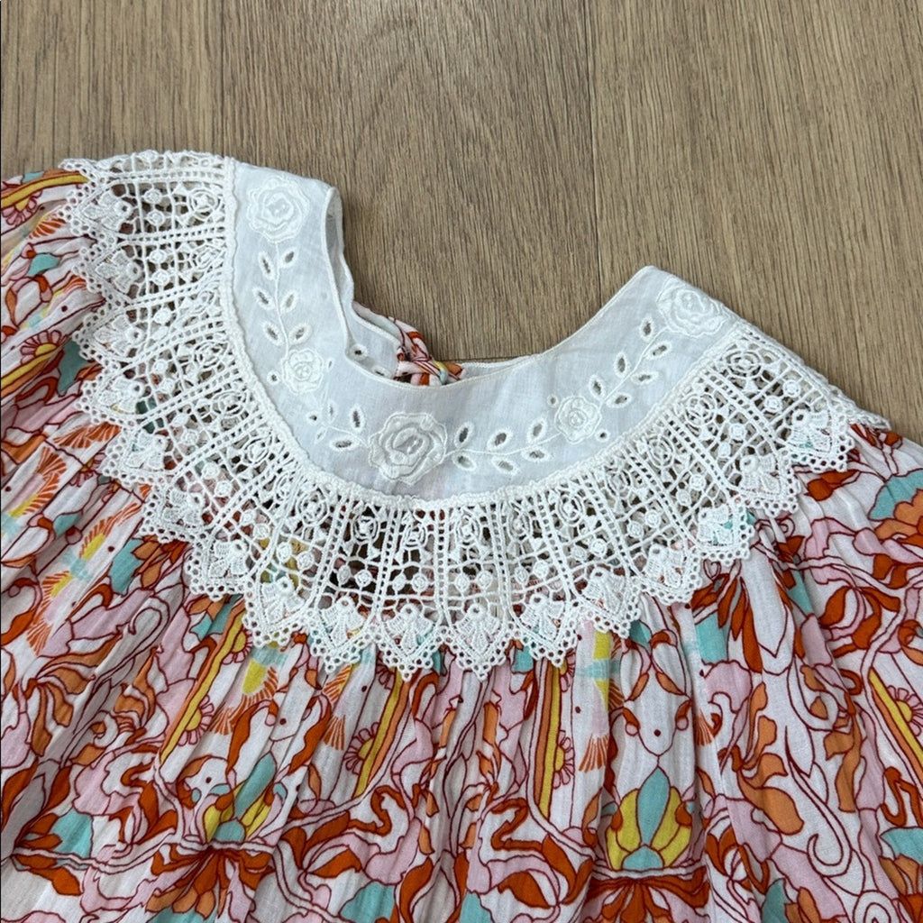 Anthropologie Florence Floral Lace Lounge Dress Size XS