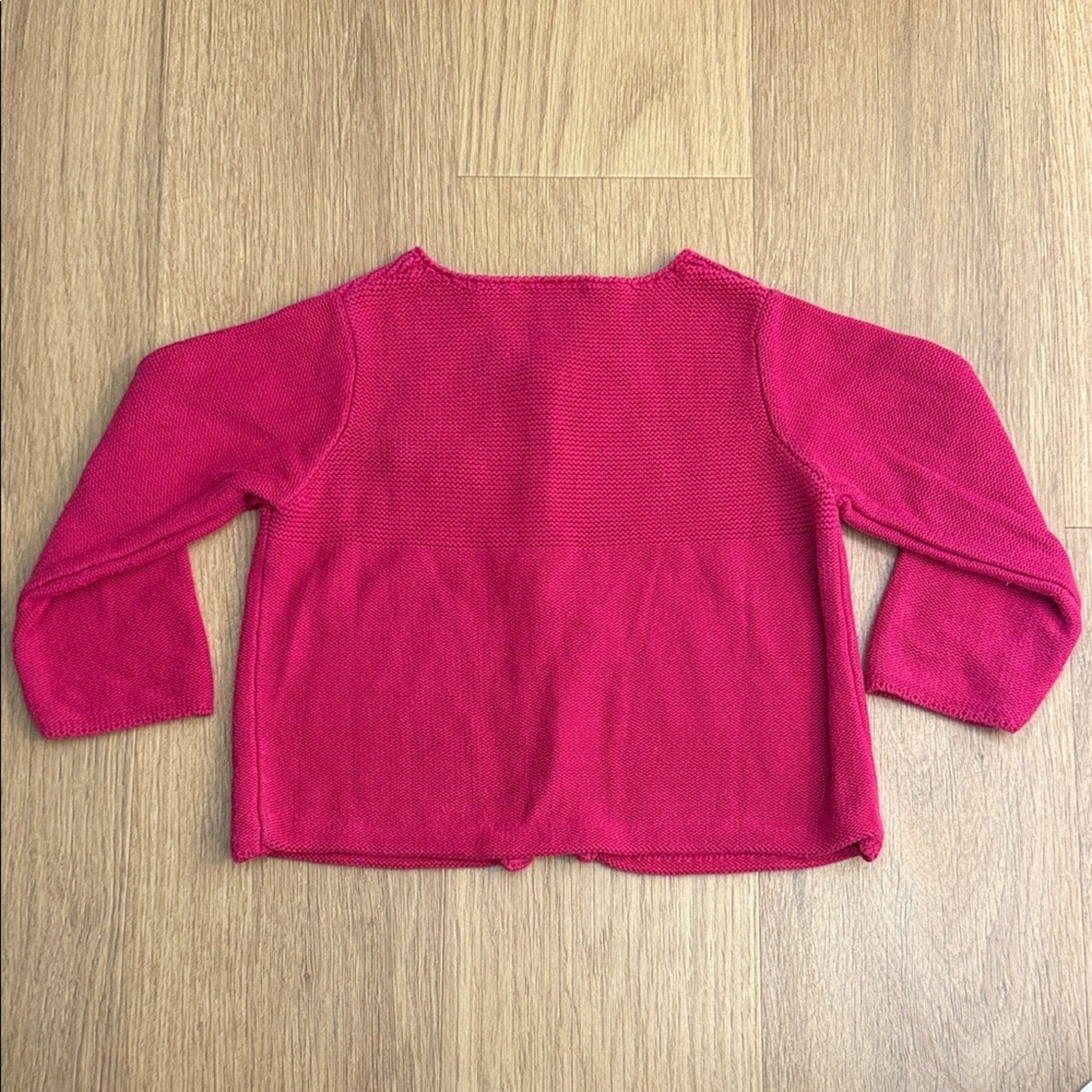 Jacadi Pink Knit Cherry Detail Kids Cardigan Size 23 Months