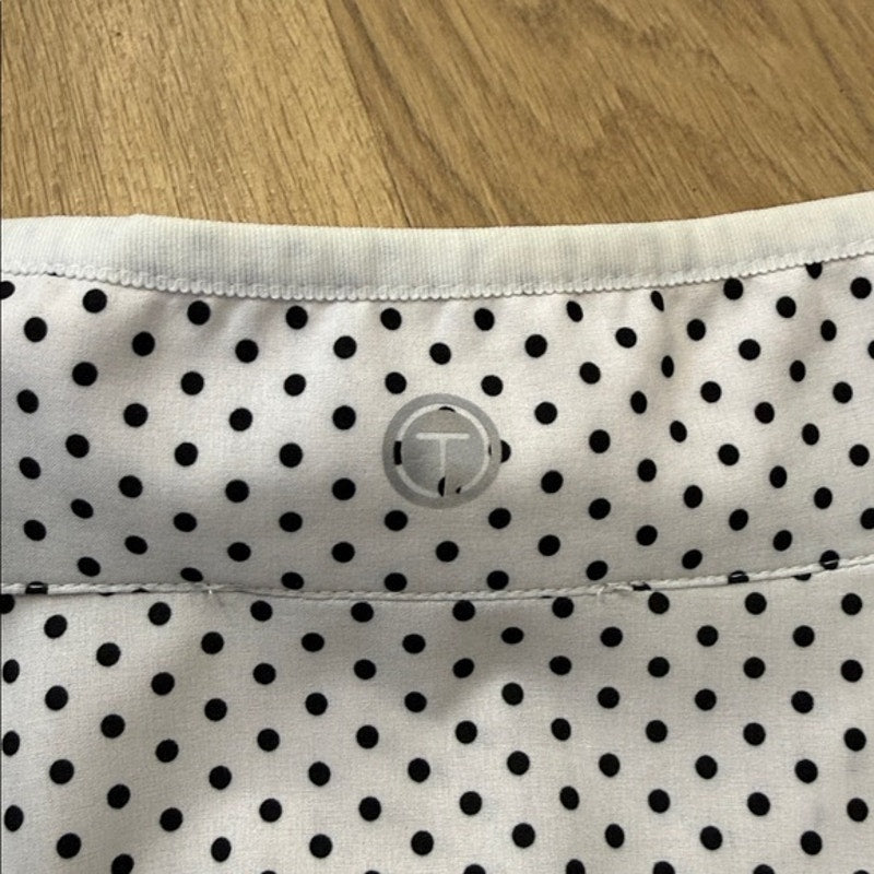 Talbots White Zip Front Lightweight Jacket with Black Polka Dots Size Large