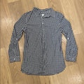 Talbots Blue and White Gingham Button-Down Long Sleeve Shirt Size Medium
