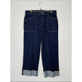 Talbots Straight Ankle Cuff Jean Dark Indigo Wide-Leg Size 8