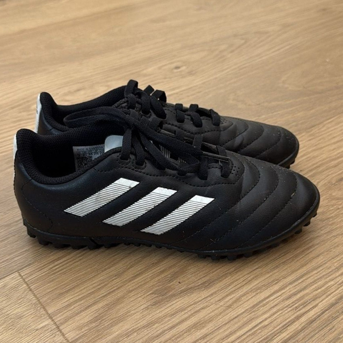 Adidas Goletto VIII TF Artificial Turf Soccer Shoes (Black/White) Size 3