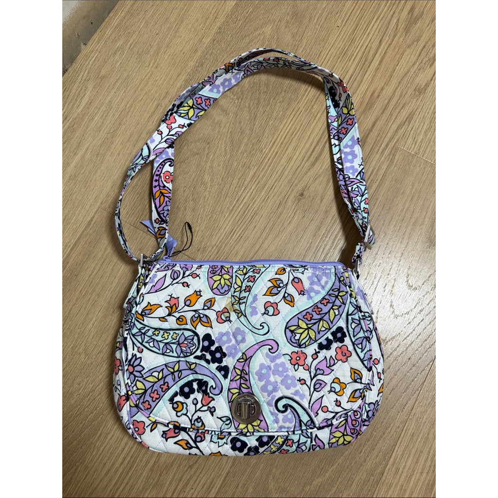Vera Bradley Lavender Paisley Quilted Adjustable Shoulder Bag